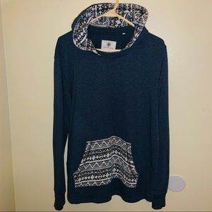 Large tribal blue hoodie